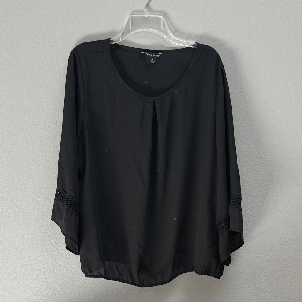 Zac & Rachel Black Blouse With Lace Accents